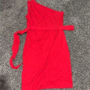 Elegant Red One-Shoulder Dress